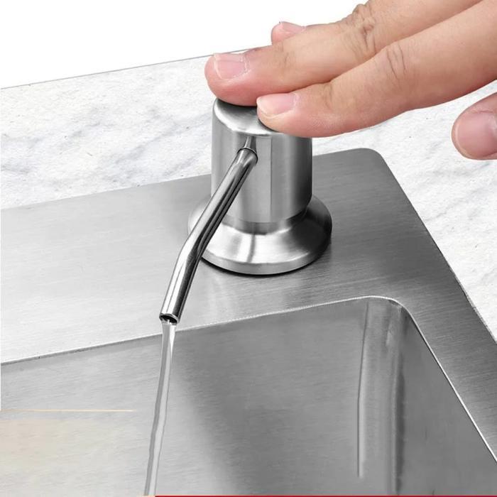 tempat dispenser sabun cair tanam wastafel bak cuci piring stainless hitam black gold emas