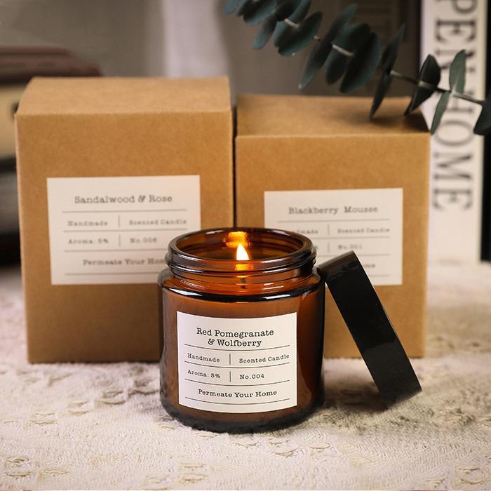 "New" Amber Glass Jar Kaca 100ml Candle Jar Tempat Lilin 100 Hitam Dark