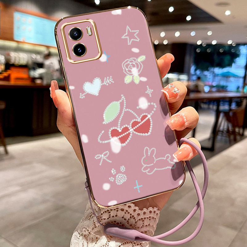 Casing Hp Untuk VIVO Y15S Y15A Y01 Case Kasih sayang pelapisan Kekinian Cesing silikon Kasing SoftCa