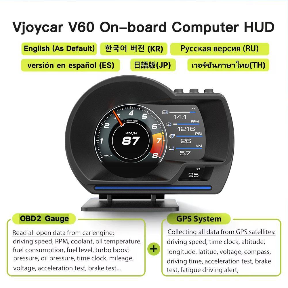 Obd Hud Up Display Auto Display Obd2+gps Hud Digital Odometer Rpm Temp. Security Gauge Car Water&oil