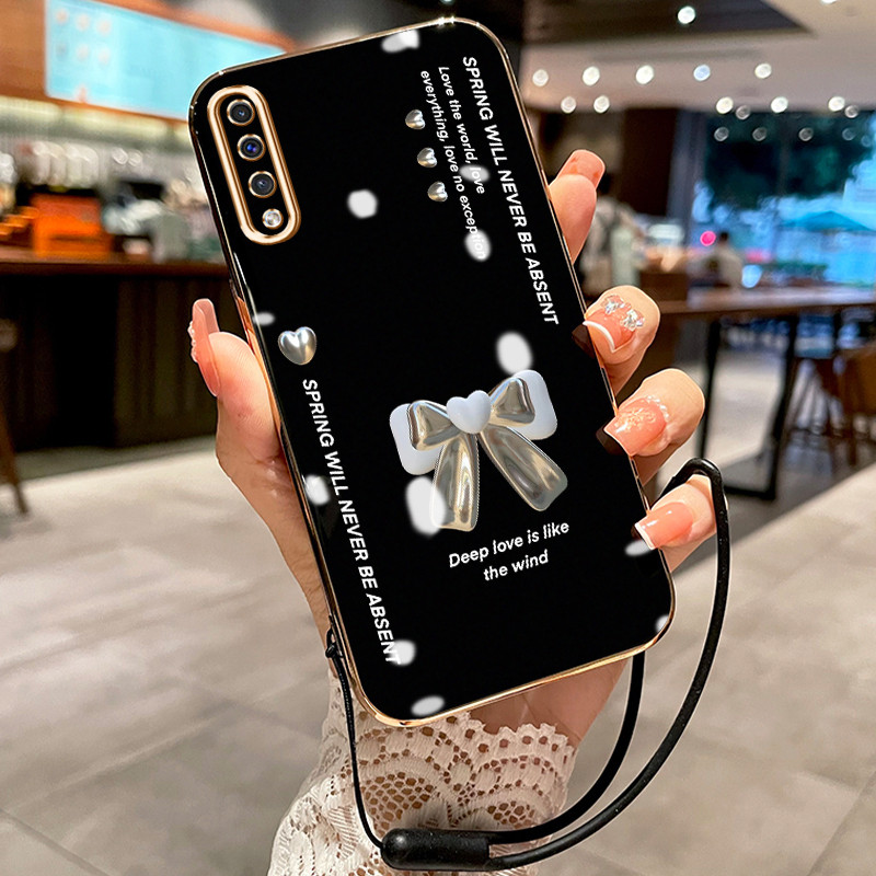 Casing Hp Untuk Samsung Galaxy A50 A50s A30s Case gaya mewah ringan Bow pelapisan elektro Cesing sil