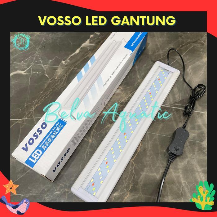 LAMPU LED GANTUNG AQUARIUM Super Slim LED Akuarium Lampu Aquarium 20-80 CM VOSSO