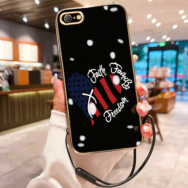 Casing Hp Untuk OPPO A39 A57 2016 A57T Case Kebebasan beragama Elektro Plating Cesing silikon Kasing