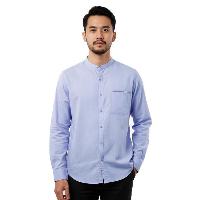 TOPTEN Kemeja Koko Pria Polos Lengan Panjang Bahan Katun Warna Varian