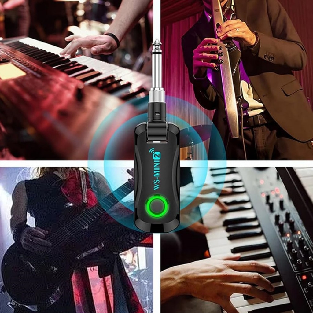 Wireless Guitar System WS-mini2 2.4GHz 4-Channel Rechargeable - Transceiver for Electric Guitar,