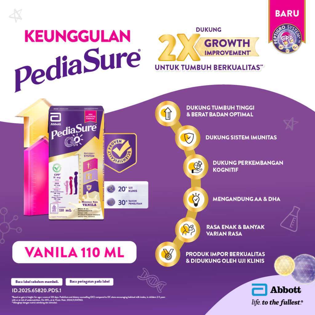 PEDIASURE GO VANILLA UHT 110 ML - RAJA SUSU