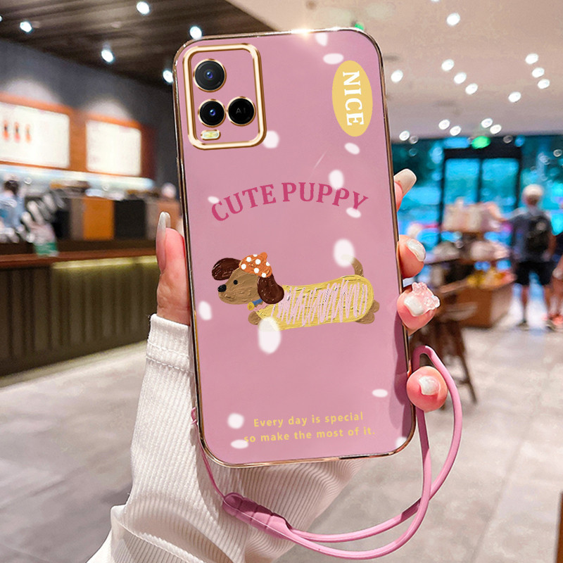 Casing Hp Untuk VIVO Y21 Y21s Y21T Y21E Y21A Y33T Y33s Y21G Case anak anjing Seni lukis minyak Penye