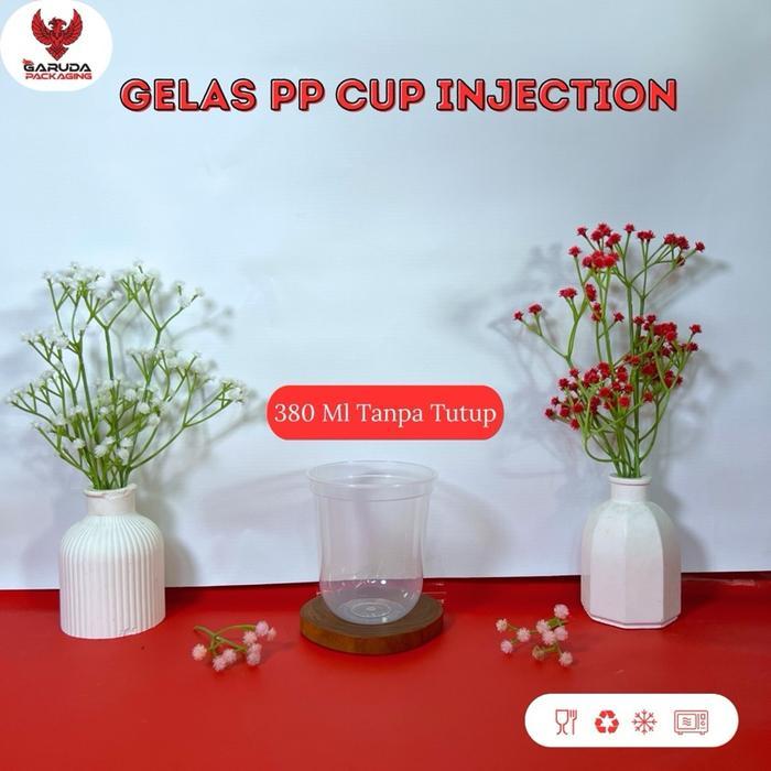 Cup Injection 380ml 12oz Oval dan 400ml 14oz 500ml 16oz 700ml 24oz Datar + Tutup Gelas Boba PP Cup