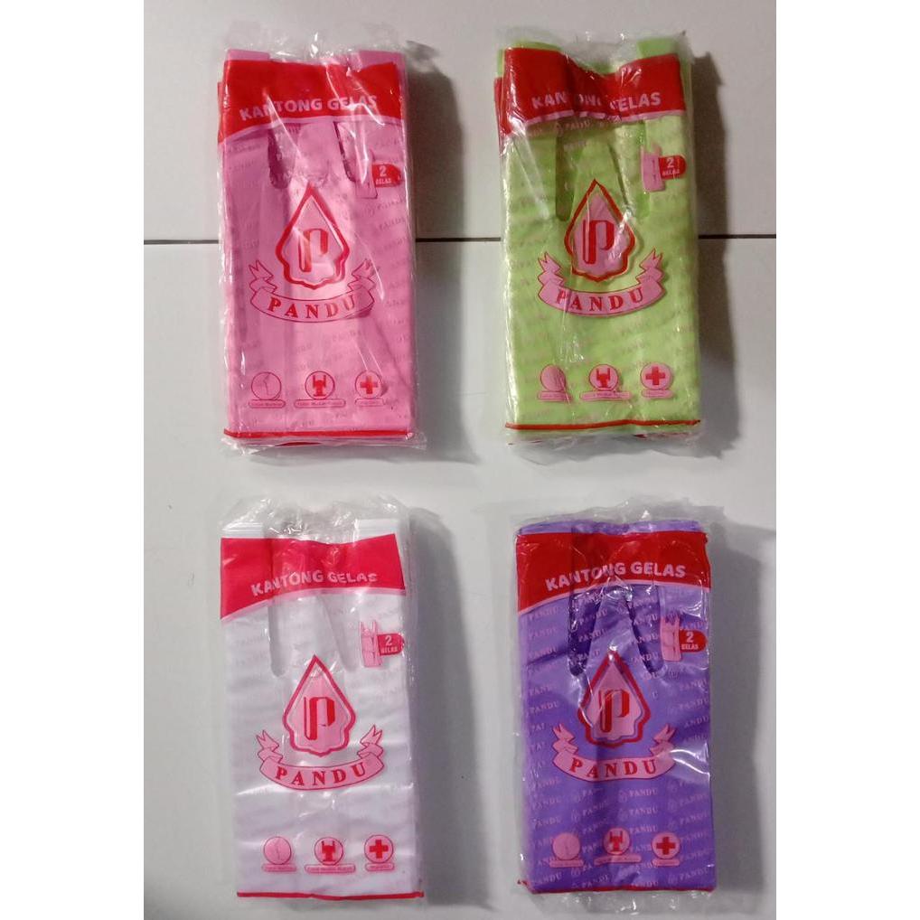 Plastik 2 gelas cup Pandu pink hijau putih ungu plastik pop ice gelas