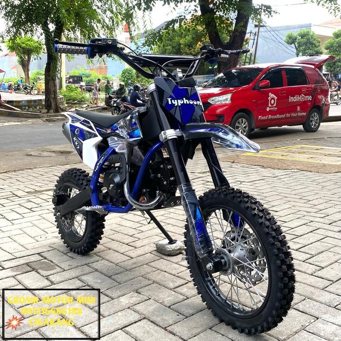 MOTOR MINI TRAIL TYPHOON 110CC MATIC RING 14/12 MESIN 4TAK - Biru