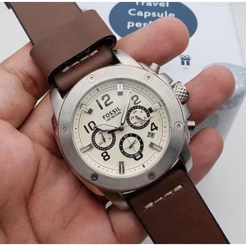 Jam Tangan Pria F05$ILL Original Fs 4929 Leather Brown Fullset Box Ori