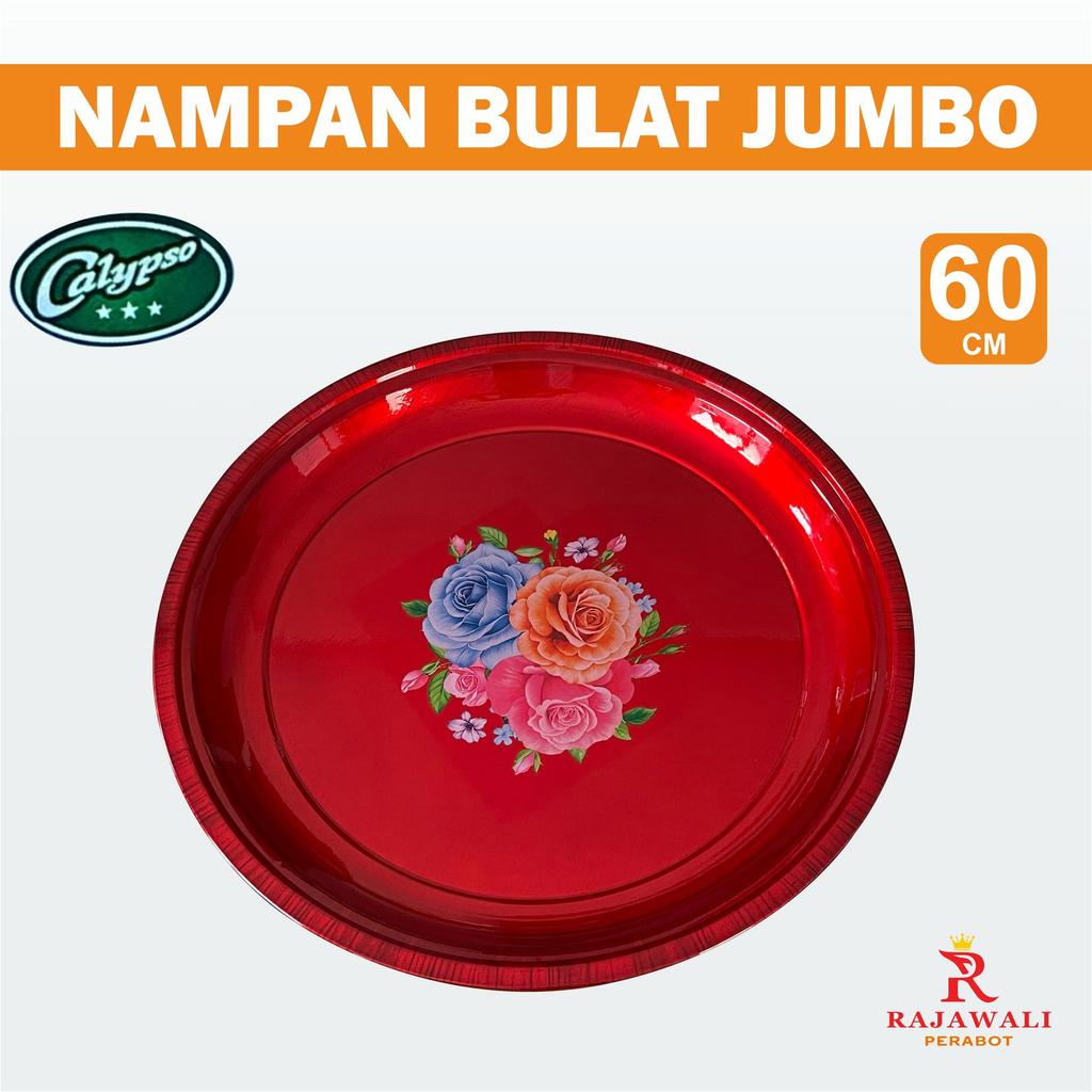 Nampan Bulat JUMBO Baki Bulat Merah 60 cm