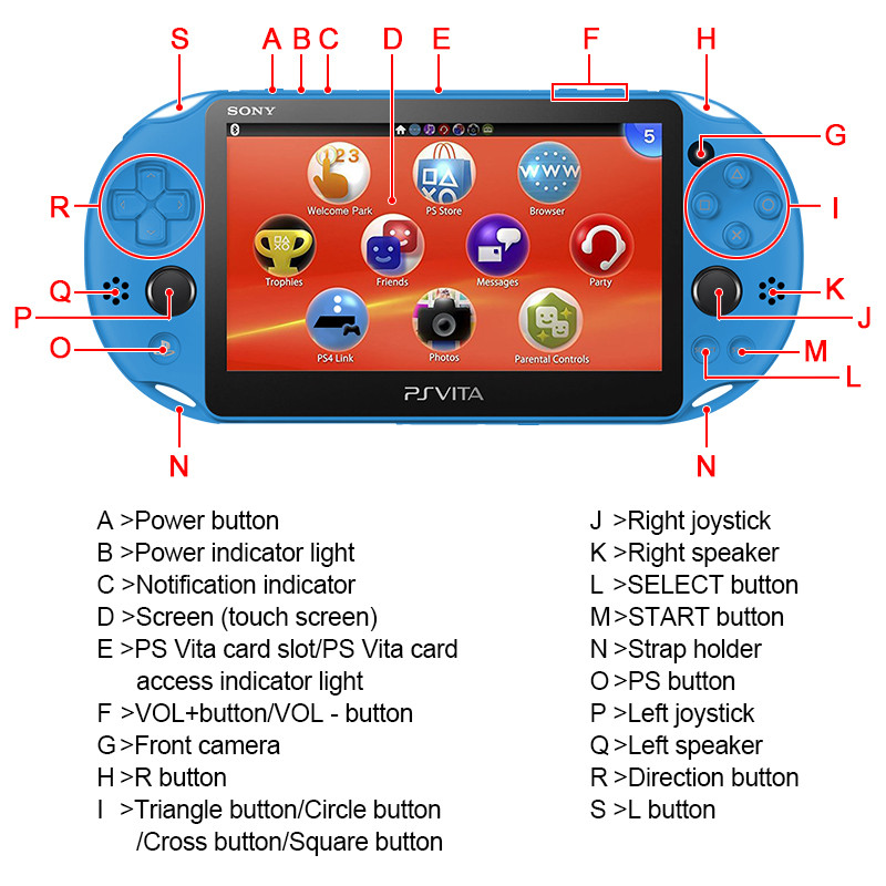 Original Sony PS vita Portable console PlayStation PSV2000 Slim Retro Handheld Video Game Console