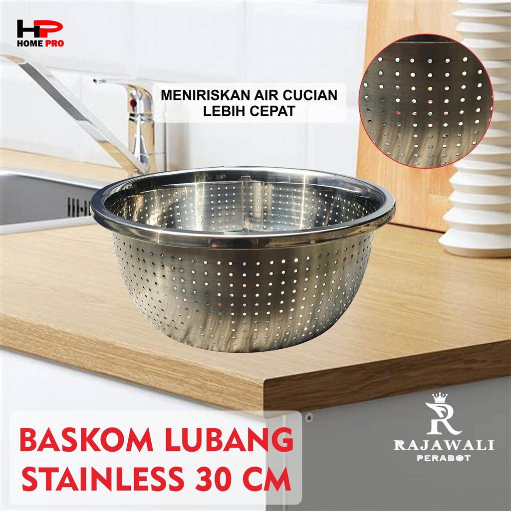 Baskom Lubang Baskom Tirisan Saringan Stainless 30Cm