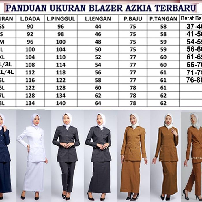 cnm AZKIA BLAZER SERAGAM KERJA WANITA BAJU KANTOR WARNA BIRU BENHUR