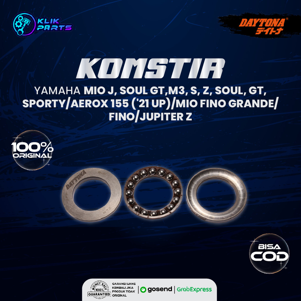 Daytona Bearing Komstir Motor Steering Bearing Yamaha Mio Series (MIO1) Japan Quality Original 100%