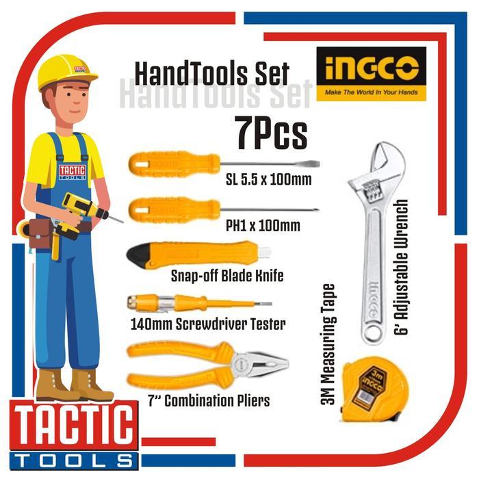 Gumi INGCO Hand Tool Kit Set 7 Pcs / Perkakas Mekanik Set 7 Pcs