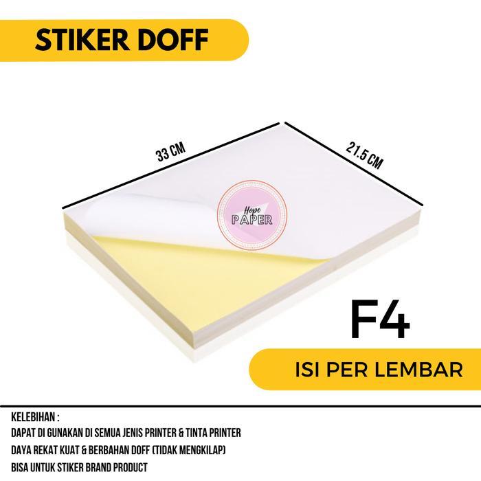 Kertas Stiker HVS F4 - 1pcs / Kertas Stiker / Sticker HVS Doff