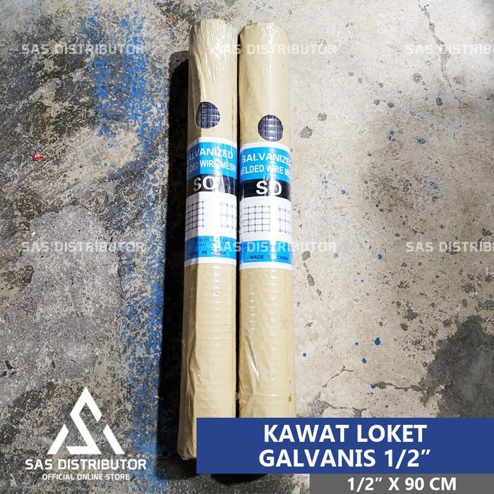 Kawat Loket Galvanis 1/2" 1/4" x 90 cm Anti Karat / Kawat Mesh Ram Putih 1/2" 1/4" / Kawat Galvanis
