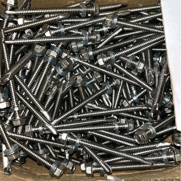 skrup roofing stainless 304 12x65 roofing screw ss304 12 x 65 diameter 5mm 500pc