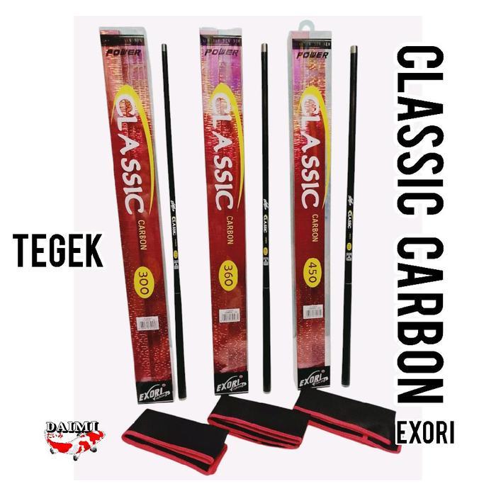 Joran Pancing Tegek Exori Classic Carbon 300, 360, 450 Bahan Carbon