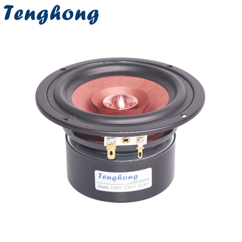 Tenghong 1pcs 4 Inch Bookshelf Speaker 4 Ohm 8 Ohm 30W HIFI Bullet Full Range Audio Speakers For