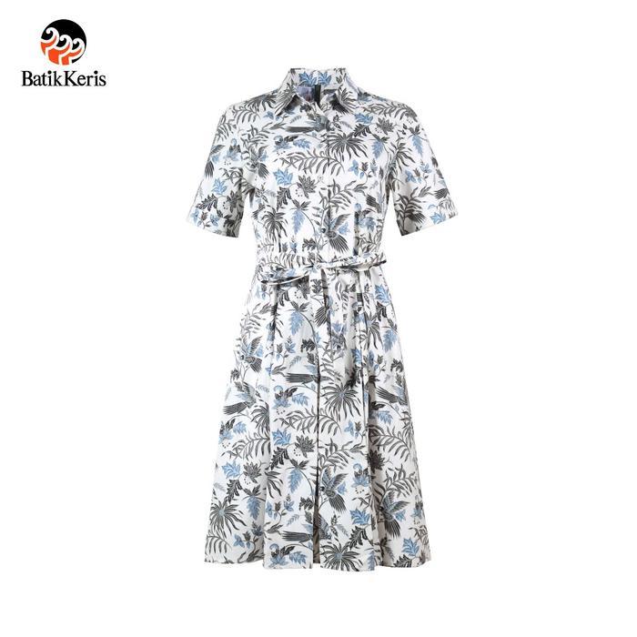 Batik Keris Dress Batik Lengan Pendek Leher Bulat Motif Keris Alas-Alasan Peksi Katon