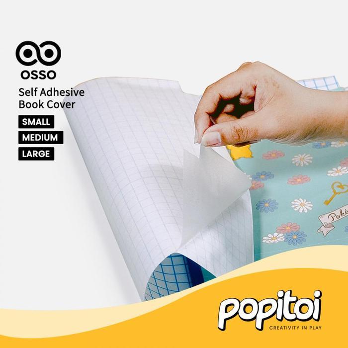 OSSO Self Adhesive Book Cover (10 pcs) Sticker Sampul Buku Tempel Stiker Frosted Polos Berperekat