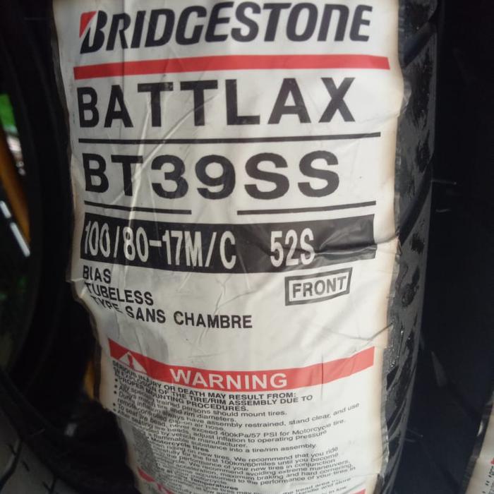 Ban Luar Bridgestone Battlax Bt39 Ukuran 100/80-17 Battlax
