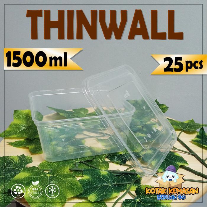 Thinwall SQ 1500 ml Kotak Makanan Plastik Food Container ml Isi 25 Pcs Nasi