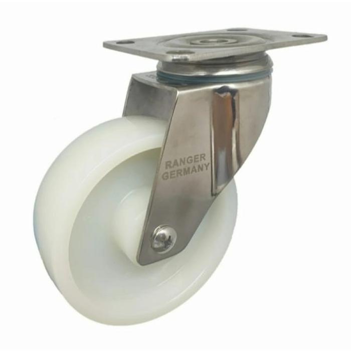 Roda nylon 4" hidup/swivel Stainless Steel Ranger Germany