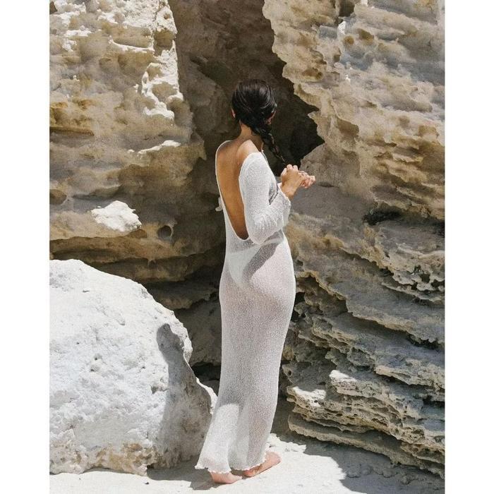 Caca Outer Long Dress Long Sleeve Woman Premium / Korean Summer Outer / Beachwear Bali / Outer