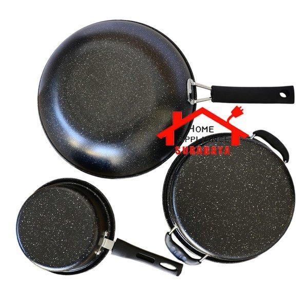 ASTA Panci Wajan Marble Set Anti Lengket Cookware Set 7 Pcs Asta Marbello