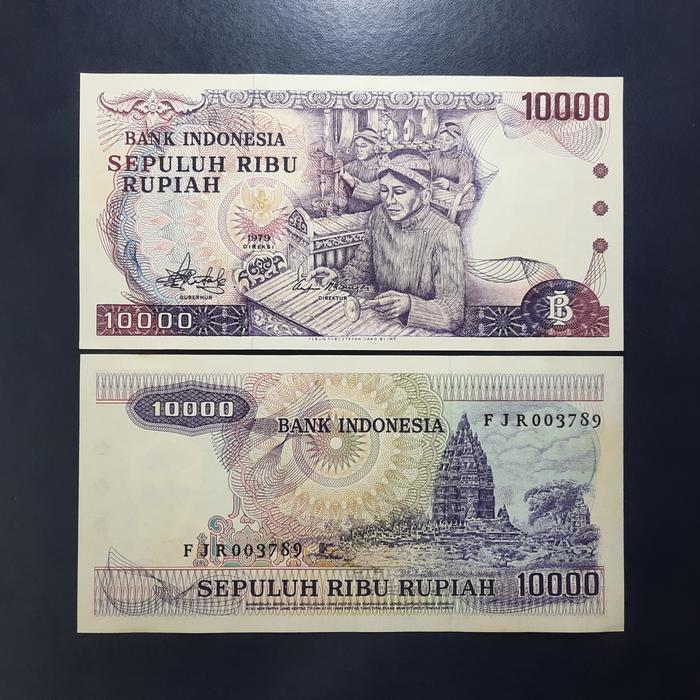 UANG KUNO 10000 GAMELAN TH 1979 - GRADE UNC ORIGINAL