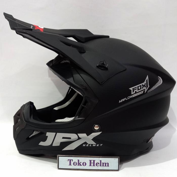 Helm Jpx Cross Jpx Trail Polos Hitam Doff