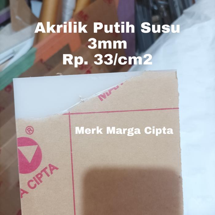 Akrilik Potongan Putih Susu 3mm
