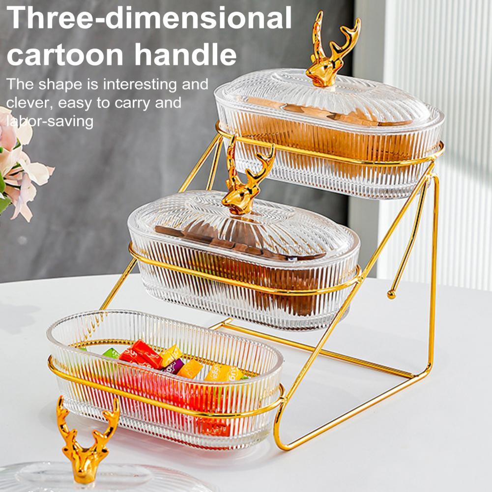 Elegant Fruit Server Multi-layer Fruit Plate Elegant 3-tier Dried Fruit Nut Display Tray with