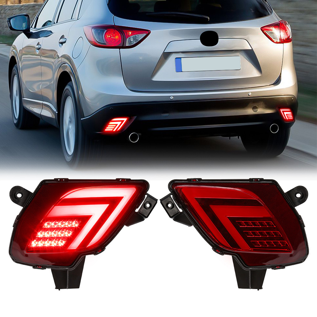 LED Rear Bumper Reflector Lights For Mazda CX5 CX-5 2013 2014 2015 2016 Driving Auto Brake Warning