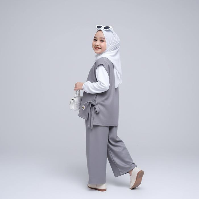 Best Seller Chika Setelan Set 3In1 Baju Anak Peremn Haiget Ukuran S-Xl Usia 5-12 Tahun Remaja