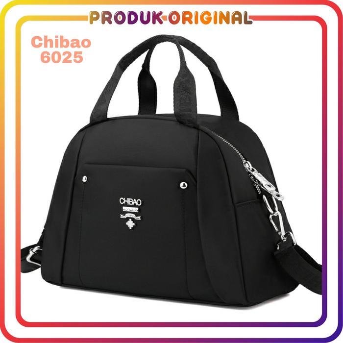 CHIBAO - TAS SELEMPANG CHIBAO 6025 NILON WATERPROOF TAS SELEMPANG WANITA BISA JINJING HITAM PINK