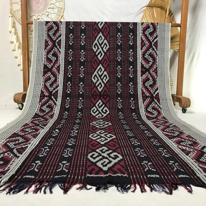 Best Seller Kain Tenun Etnik Troso Jepara Warna Merah Maron Original