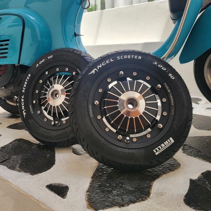 Paket Velg Modular Ban Tubeless Pirelli Ring 10 Set Tromol Vespa PTS - PTS Special