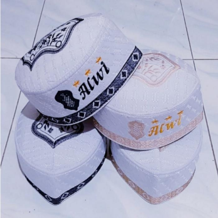 TERMURAH Peci Anak Bordir Nama Peci Putih Custom Bordir Nama READY STOCK