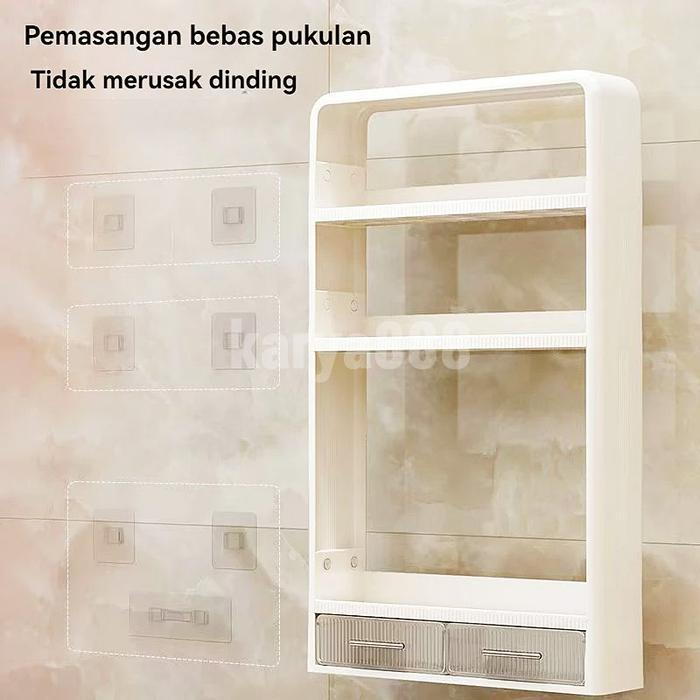 Lemari Kamar Mandi Tempel Rak Plastik Kamar Mandi Kotak Kamar Mandi Rak Kamar Mandi Plastik