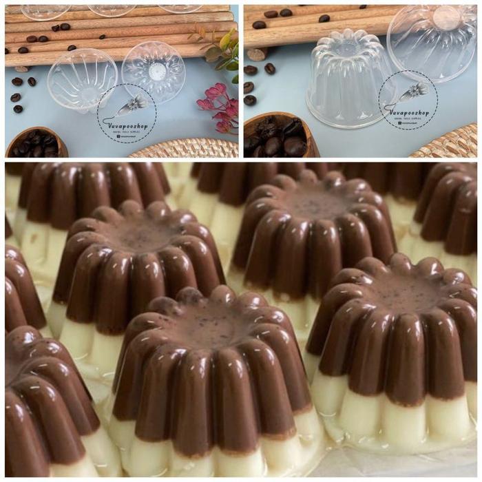 Cup Jelly 0951 isi 12pcs / Cetakan Green Leaf 0951 / Cetakan Puding Jelly Plastik Gratis Ongkir