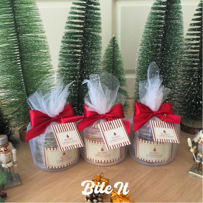 Gift Bingkisan Mini Almond Crispy Bite It Cookies 70 Gr (Vanilla/Coklat/Greentea) Halal Bpjph