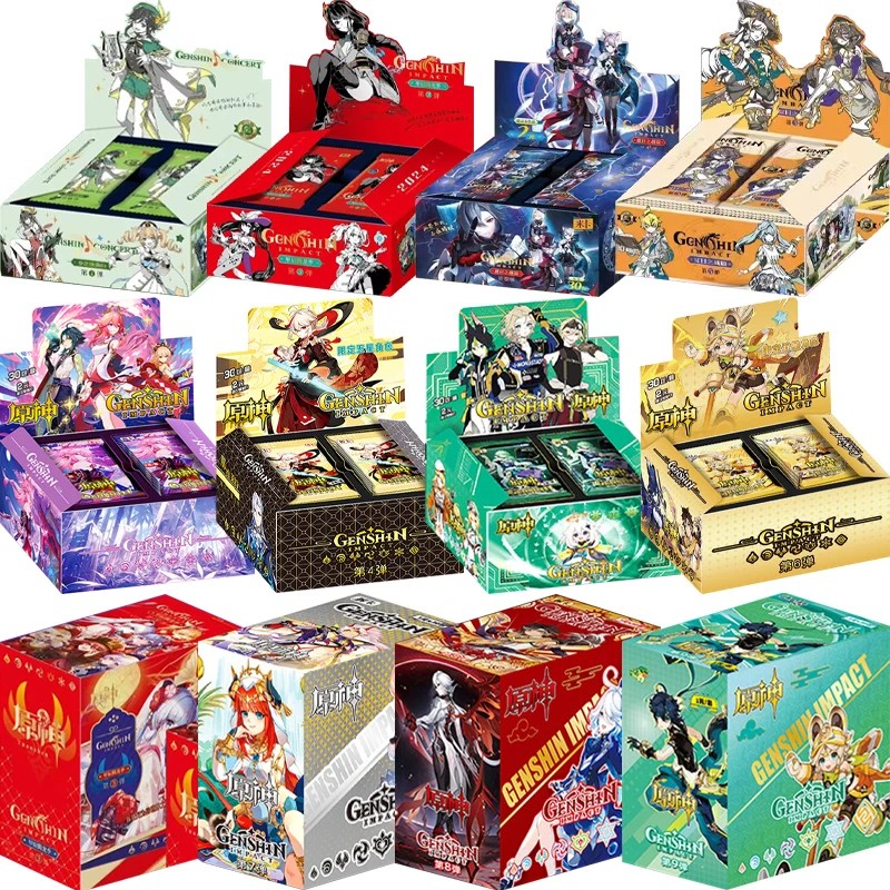 Game Genshin impact Card Anime TCG Collection Pack Booster Box Rare SSR Anime Collectible Card