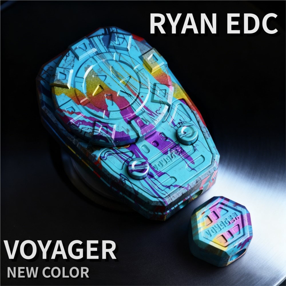 RYAN EDC VOYAGER Titanium New Color Push Slider Ratchet Fidget Spinner Fidget Toys For Adults