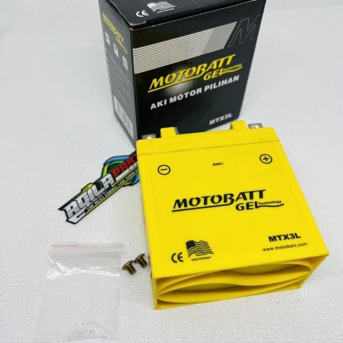 Sedia Aki Motor RX KING, Satria RU, Ninja 150R, Ninja R Motobatt MTX3L Aki Kering Gel Original