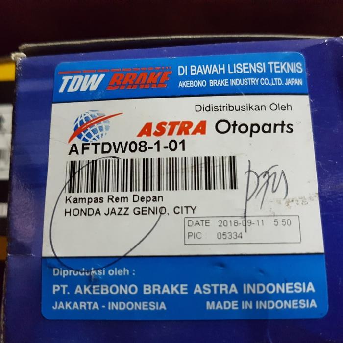 Kampas Rem Jazz City Genio Tdw Astra Brake Pad Jazz Tdw